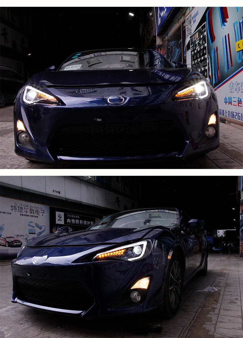 For Toyota GT86 20 12-20 18 Headlamp Assembly Modified with LED Daylight Streaming Turn Signal Subaru For BRZ Xenon Lamp