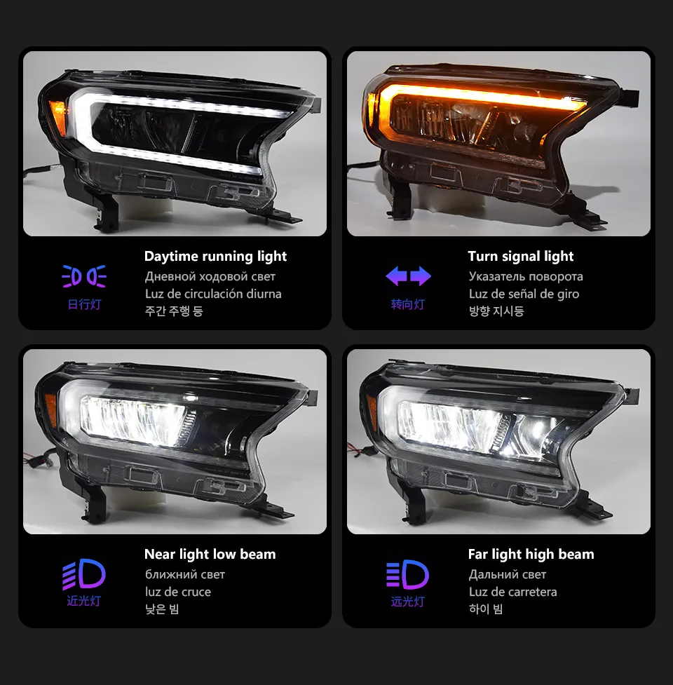 Car Styling Headlights For Ranger Raptor Headlight 20 16-20 21 Endeavour Full LED Styling LED Daytime Lights