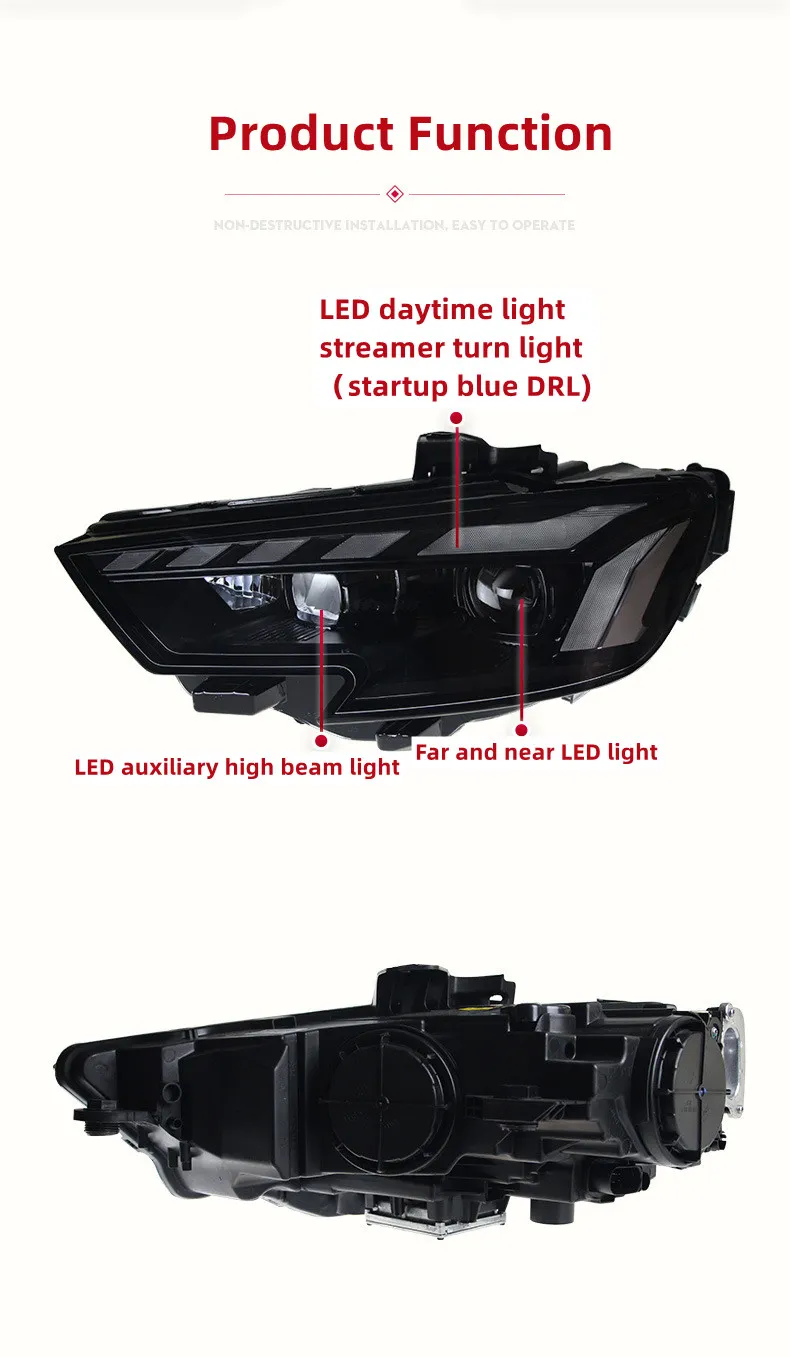 Car Styling Headlights for AUDI A3 20 17-20 20 LED Headlight Projector Lens Blue DRL Head Lamp Auto Accessories