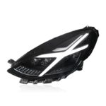 Headlight Assembly For Tesla Model Y 2020-20 24 Modified Police Style Scanning LED Daytime Running Light Lens - Image 3