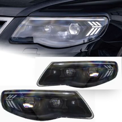 Car LED Headlight For VW Touareg 2007-2010 Touareg LED DRL Hid Option Head Lamp Angel Eye Bi Xenon