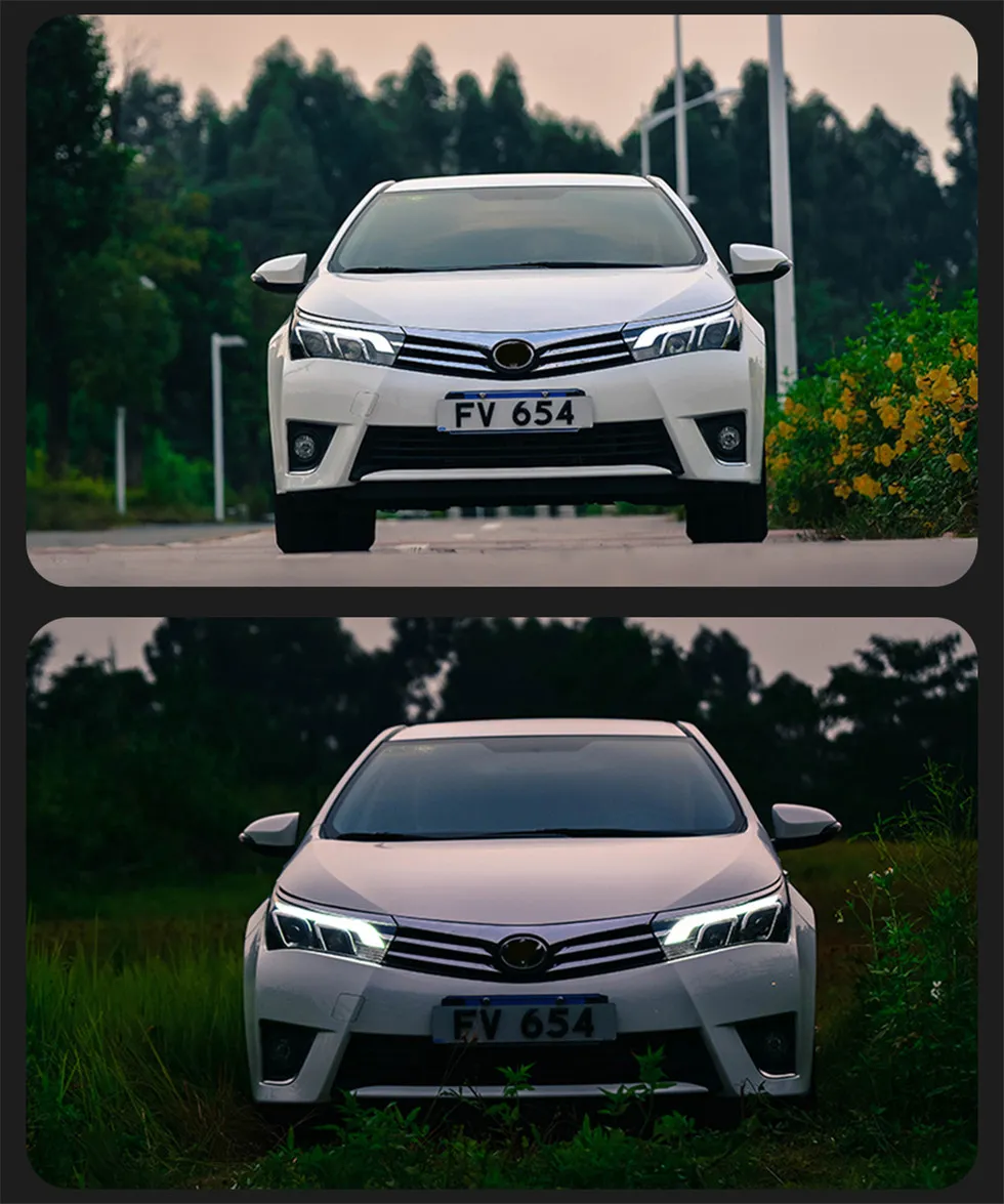 Car Headlights LED Light Bulb For Toyota Corolla 2014-20 16 Headlight LED Running Lights Bi-Xenon Beam Fog Lights