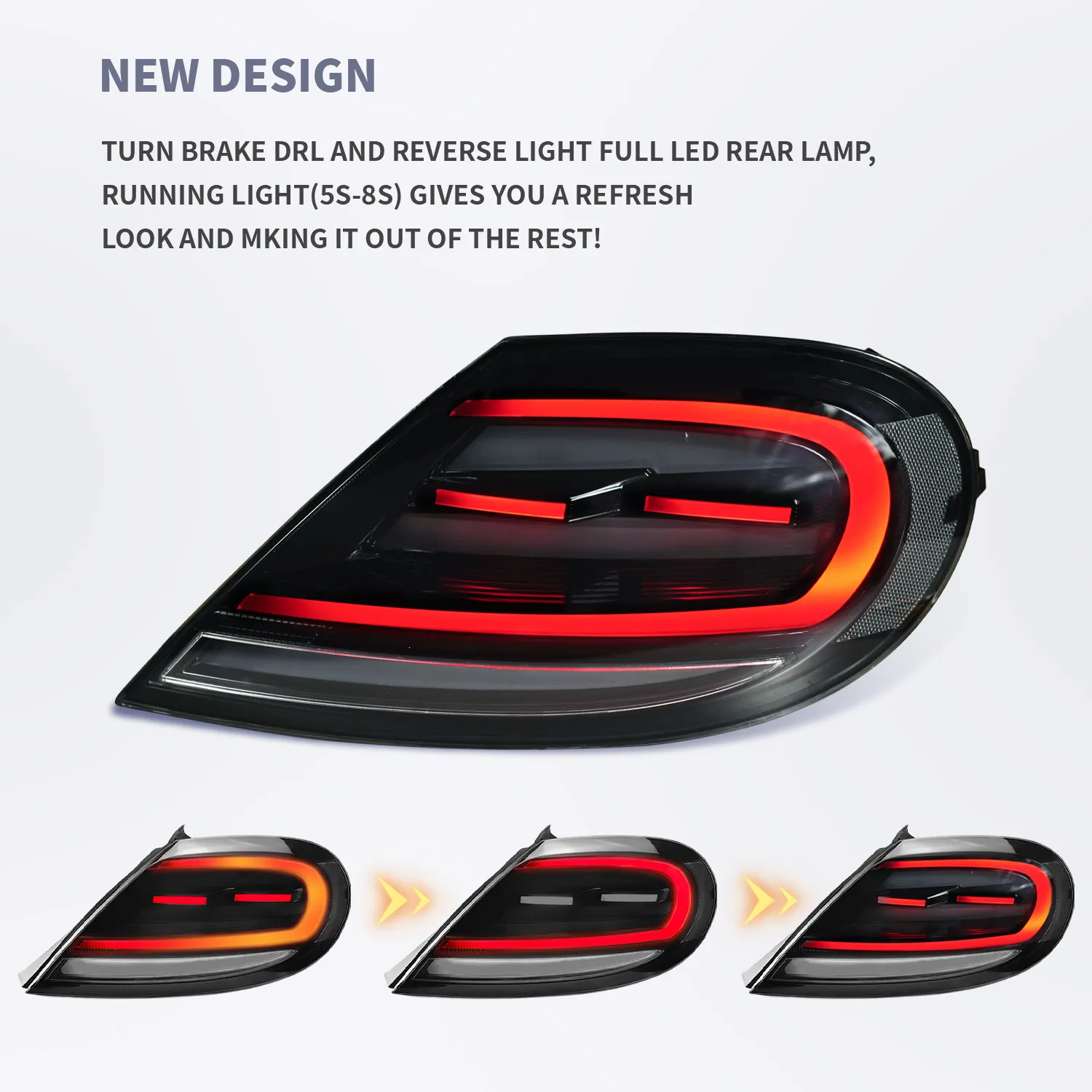 Car Tuning Taillight Upgrade for VW BEETLE 20 13-20 20 LED Streamer Signal Lights Reverse Brake Stop Taillights Assembly