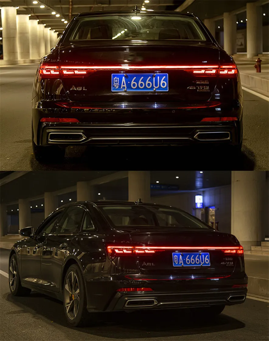 Taillights For A6 C8 20 19-20 22 Upgrade A8 Style Through Streamer Tail Lamp Brake LED Turn Signal Rear Taillight