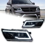 Car LED Lights Upgrade For Dodge JCUV Journey 20 09-20 15 Low Beam Front Lights Dynamic Signal Head Lamp
