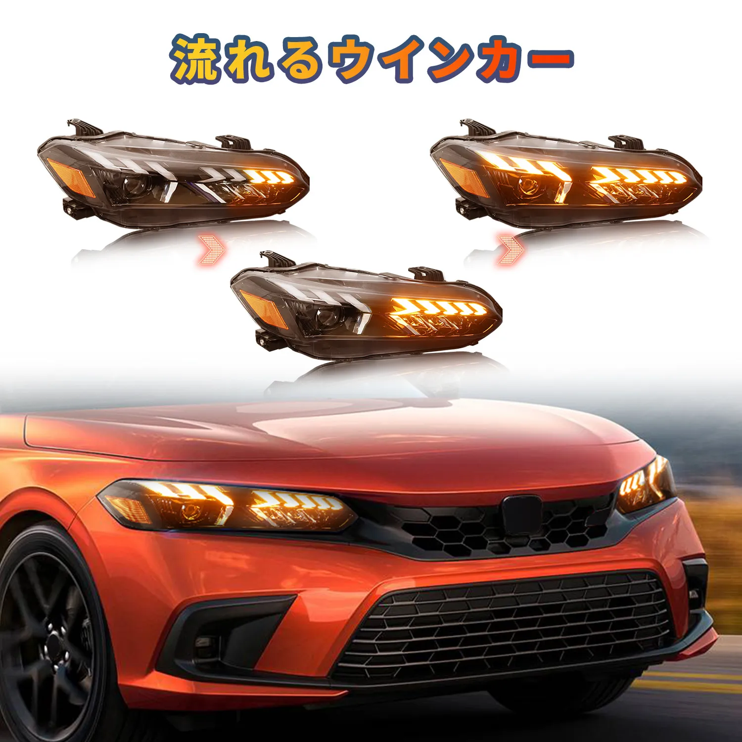 Car Styling Head Lamp For Honda LED Headlights CIVIC 11th 20 21-2023 Headlight DRL High Beam Turn Signal Lights