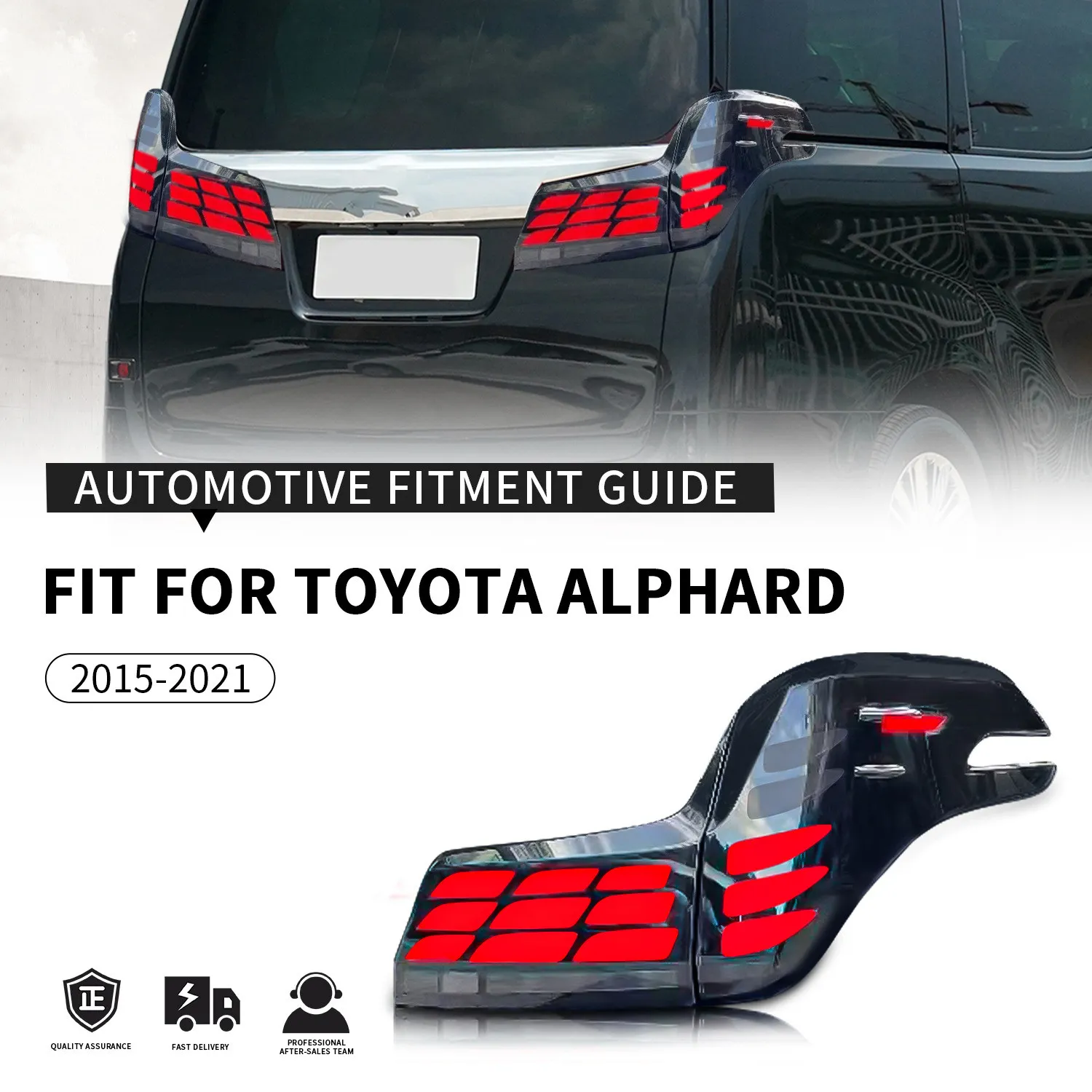 LED trunk taillight For Toyota Alphard/Vellfire 20 15-2023 Tail Light Assembly Rear Running Lamp Brake Reverse Dynamic