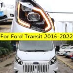 2 Pieces Lights For Ford Transit 20 16-2022 LED Headlights DRL Daytime Lights Turn Signal Headlamp Replacement Fog Light