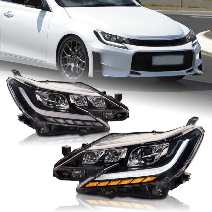 LED Headlights For Cars For Toyota REIZ 20 14-20 17 Upgrade Bifocal Lens Headlight Demon Eye Running Head Lights
