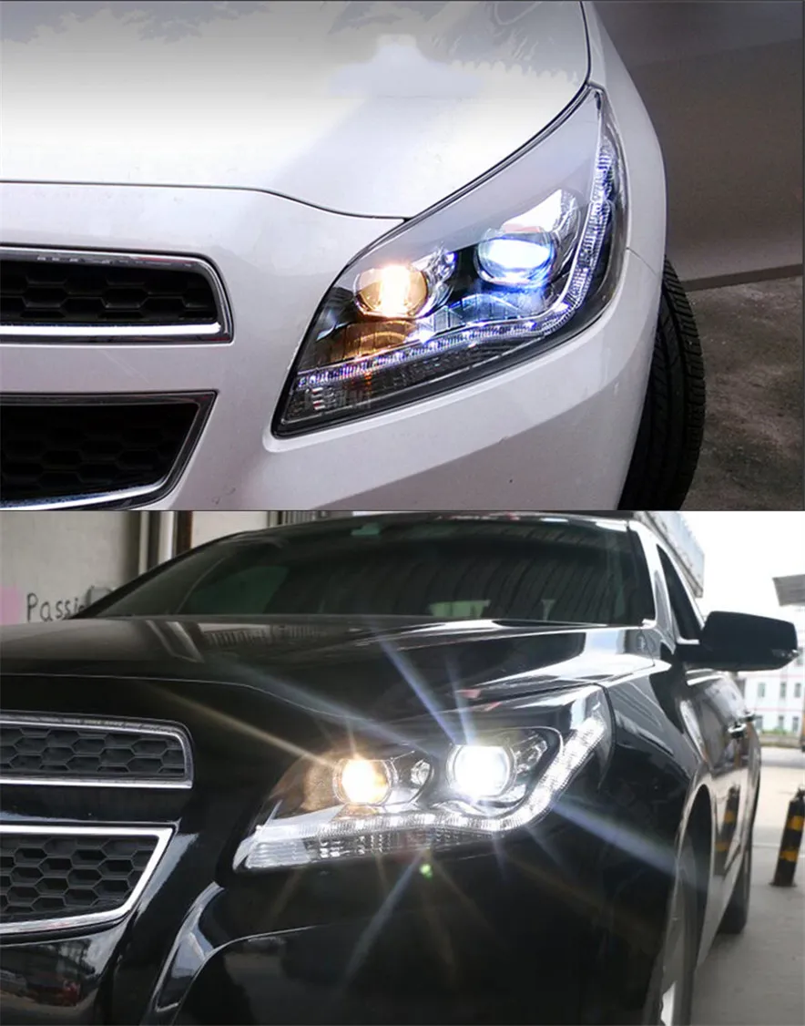 LED Head Light Parts For Malibu 20 12-20 15 Front Headlights Replacement DRL Daytime light Projector Facelift