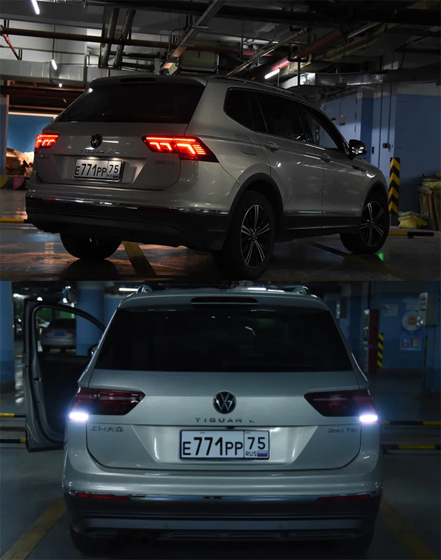 Car Tuning Taillights for VW Tiguan L 20 16-2021 Tail Light Upgrade 2022 Style Running Signal Brake Reversing Rear Lighs