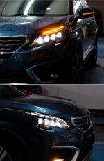 LED Light Bulbs Headlights For Peugeot 4008 5008 20 17-20 21 High Beam Lights Blue DRL Turn Signal Headlight - Image 5