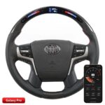 Genuine Carbon Fiber LED Custom Steering Wheels Compatible for Toyota Land Crusier Prado Crown Alphard - Image 4