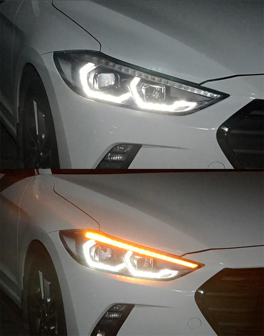 Car LED Headlight Assembly For Elantra Front Headlights Replacement 20 16-20 20 BMW Type DRL Daytime Light