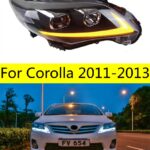 Car Styling For Corolla 2011-2013 LED Crystal Matrix Headlight DRL Fog Lamp Turn Signal Light Low & High Beam Headlights