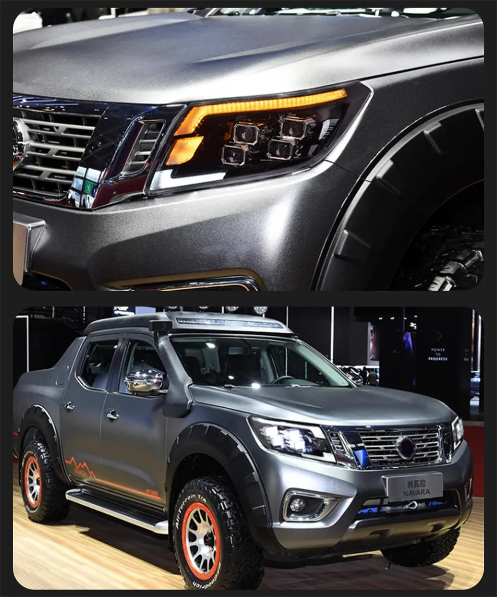 Headlights For Navara Headlights 20 14-20 21 NP300 Frontier LED Headlight LED DRL Auto Daytime Light