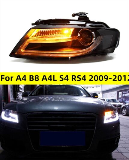 Car Front Headlight For Audi A4 B8 A4L S4 RS4 2009-2012 LED Auto Headlight Assembly Upgrade Bicofal Lens Xenon Headlights