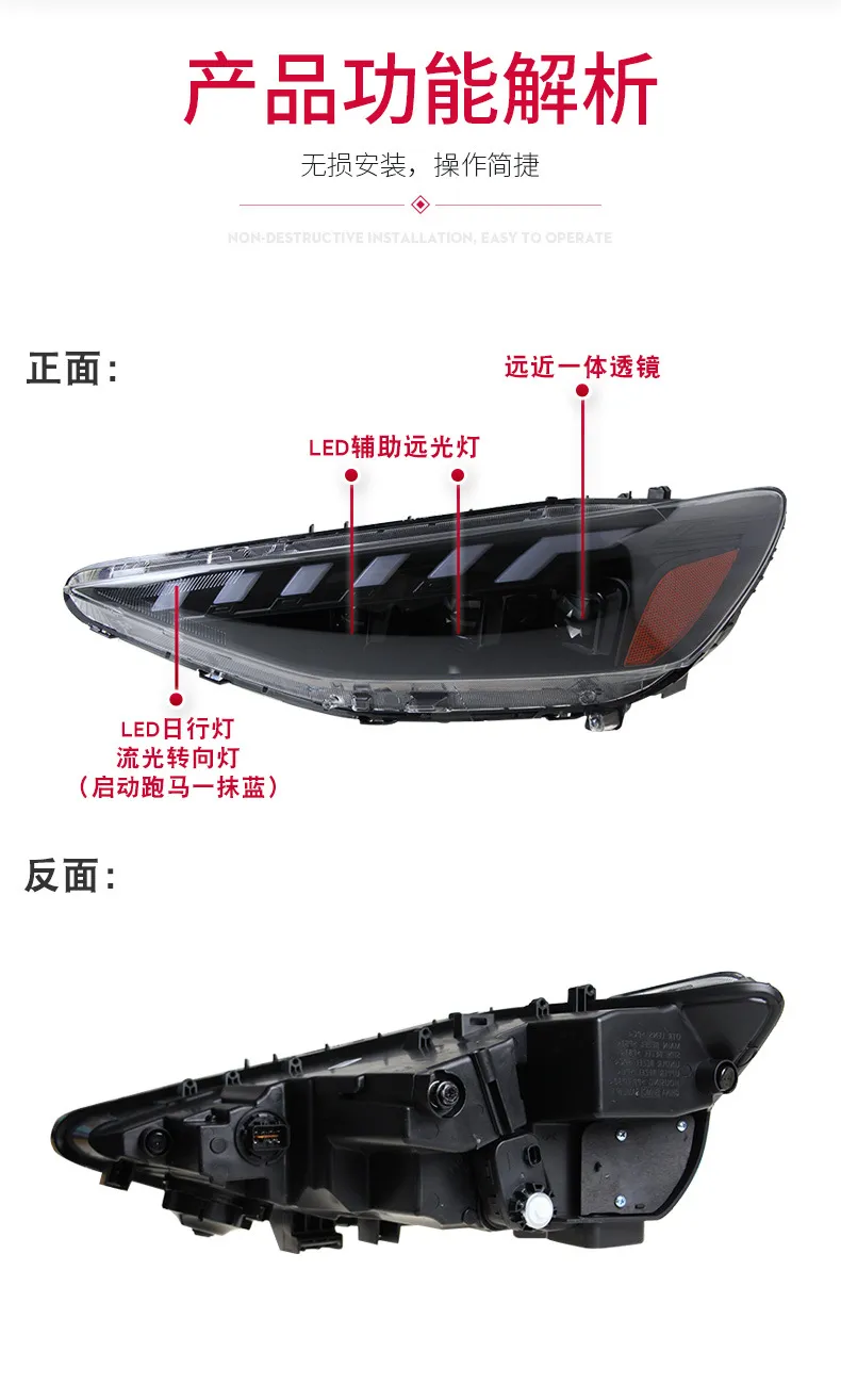 Auto Headlights for Hyundai LAFESTA 20 18-2022 Upgrade AUDI Style LED Daytime Running Turn Signal Head Lights