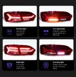 Auto LED Taillight For VW Jetta MK6 2011-2014 Taillights DRL Dynamic Turn Signal Lamp Rear Reverse Brake Lights - Image 3