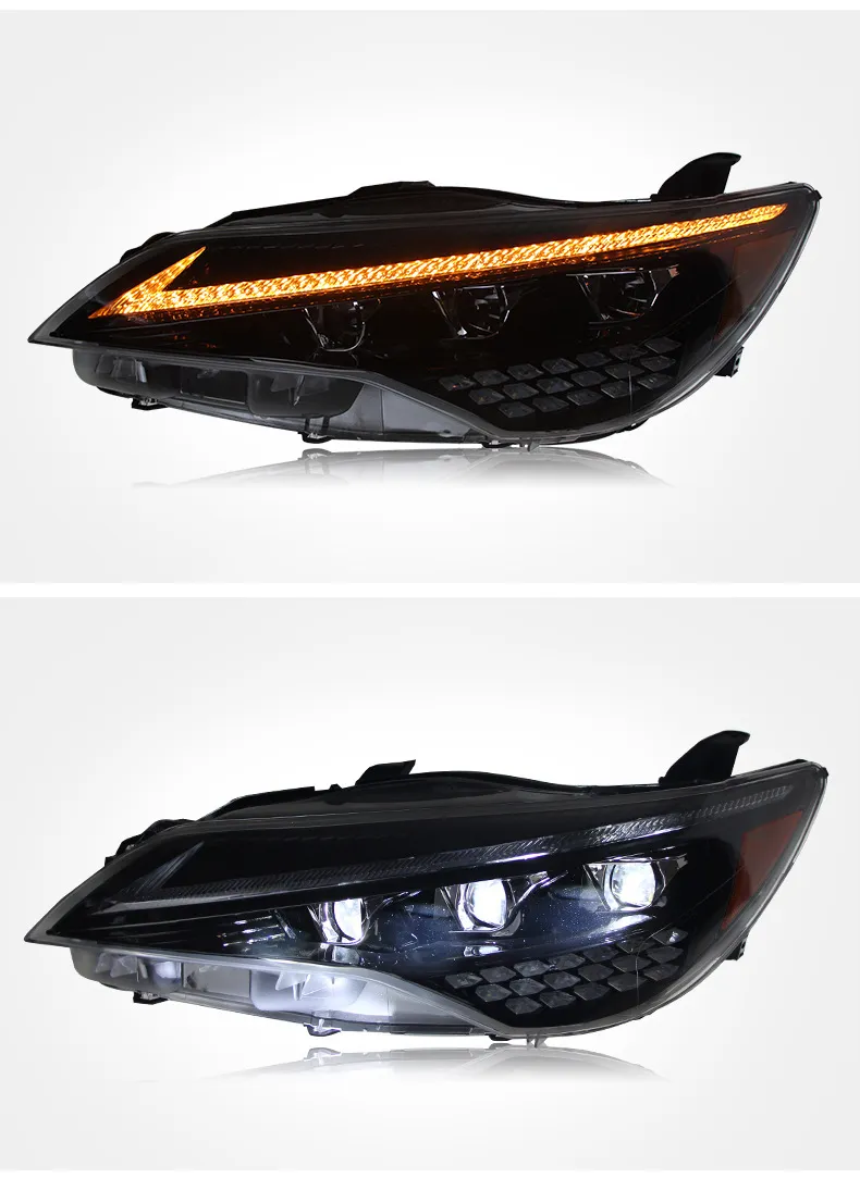 Headlight For Toyota Camry 20 15-20 17 US Version Headlight Assembly LED Flowing Light Turn Signal Headlamp Accessory