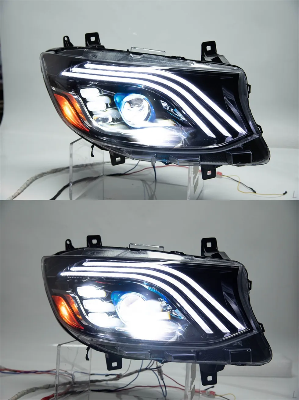 Headlights Assembly Upgrade For Benz Sprinter 20 18-2023 Angel Eye LED Headlights DRL Dymanic Turn Signal Lamp