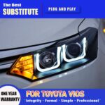 LED Headlight for Toyota Vios 2008-20 16 LED Headlights Signal Lights Day Running Light DRL Angel Eyes - Image 3