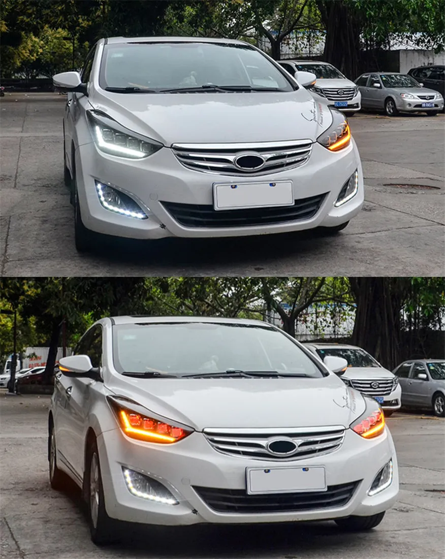 LED Head Light Parts For Hyundai Elantra 20 11-20 16 Front Headlights Replacement DRL Daytime light Accessories