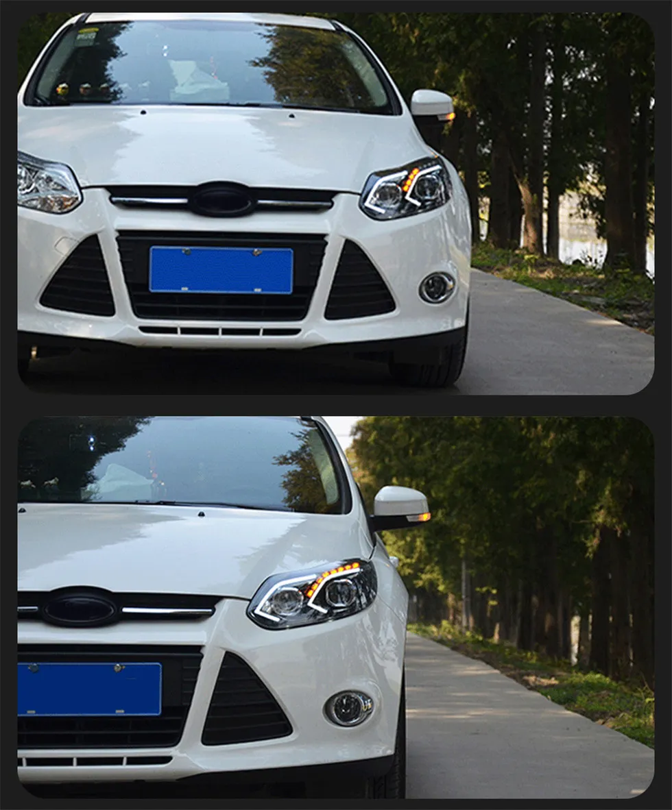 Car Styling For Ford Focus LED Headlight 2012-2014 Focus 3 LED Dynamic Signal Lamp Front Headlights