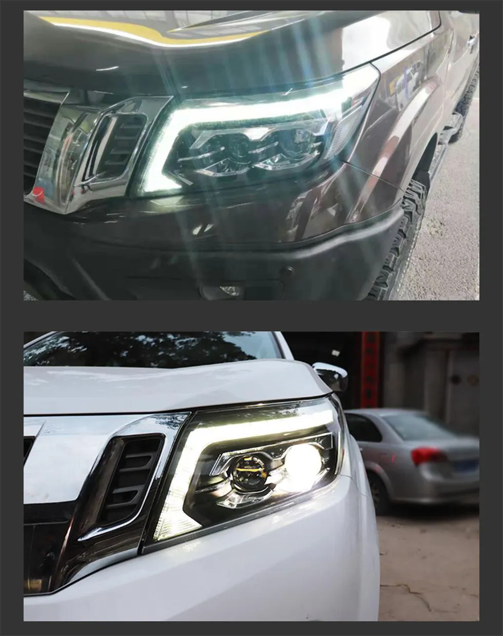Auto Car Head Light Parts For Navara NP300 20 15-20 20 Modified LED Lamps Headlights DRL Turn Signal Running Lights