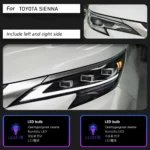 Car Headlights for Toyota Sienna 20 21-2023 LED Upgraded Front Lamp DRL Dynamic Turn Signal Head Lamp Assembly - Image 6