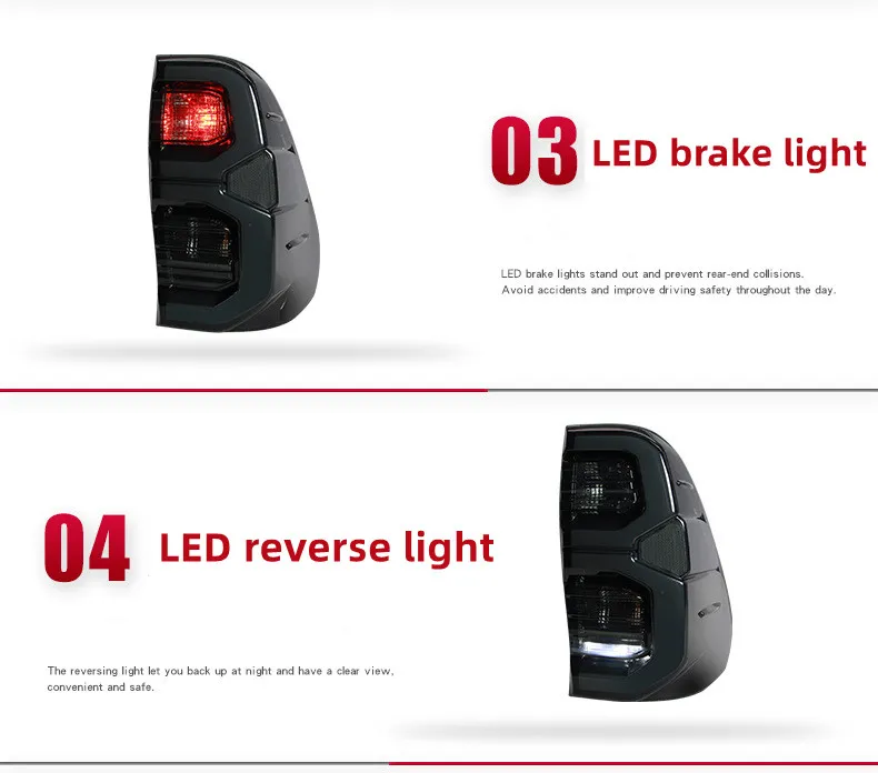 LED Tail Lamp For Toyota HILUX REVO 20 15-2024 RGB Running Light Turn Signal Brake Light Stop Light