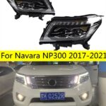 2 PCS Auto Car HeadLight Parts For Navara NP300 20 17-2021 Modified LED Lamps Headlights Daytime Running Lights