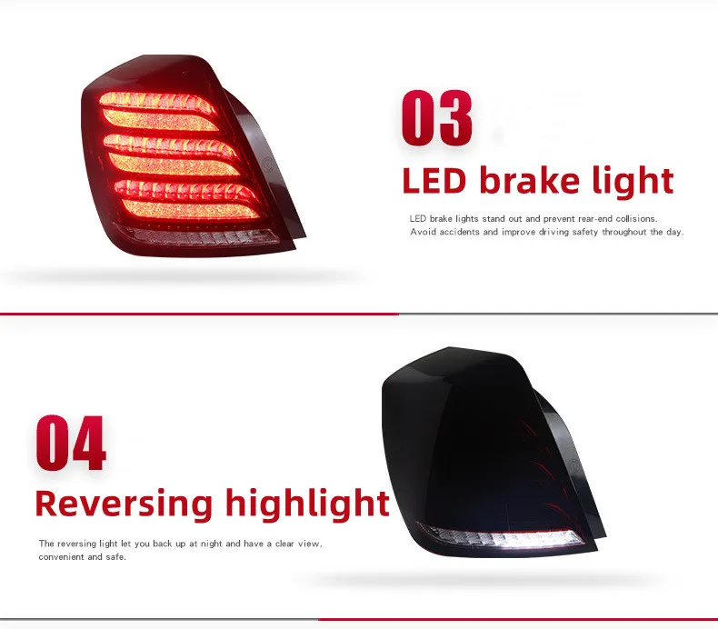 Upgrade Taillight For Buick Excelle 2003-2007 Tail Light Rear LED DRL Animation Dynamic Turn Signal Lamp Auto Assembly
