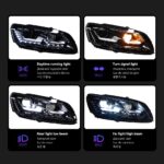 Car Lights Assembly For VW Passat B7 Headlights 2011-20 15 DRL Styling Angel Eye LED Daytime Lights Signal Lamp - Image 2