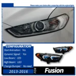 Headlight for Ford Fusion headlights 20 13-20 16 Mondeo Upgrade BMW Style LED Headlights Dynamic Signal Animation Lights - Image 6
