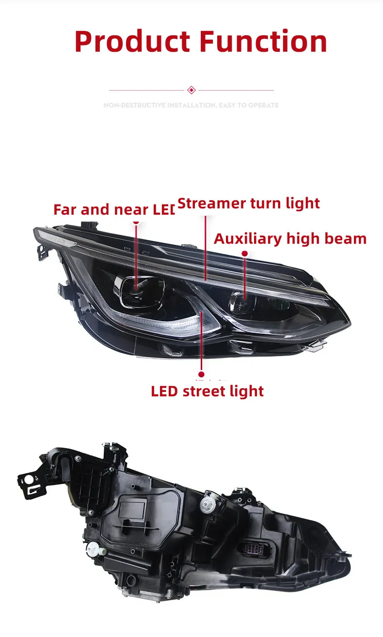 For VW Golf 8 20 21-2024 Headlight Assembly Upgrade LED Lens Headlight Daytime Running Light Golf 8 Auxiliary High Beam