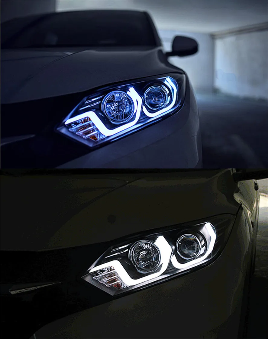Headlight For Honda HRV Vezel 20 15-20 18 Head Lights Style Replacement DRL Daytime lights Lighthouse Projector Facelift