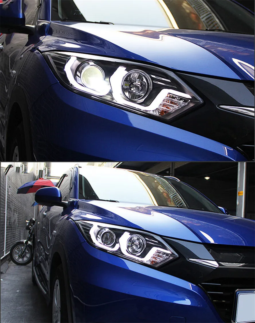 Headlight For Honda HRV Vezel 20 15-20 18 Head Lights Style Replacement DRL Daytime lights Lighthouse Projector Facelift