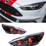 For Ford Focus RS Styling 20 15-20 18 Red Evil-eye LED Street Light Front Light Dynamic Turn Signal LED Projector Lens