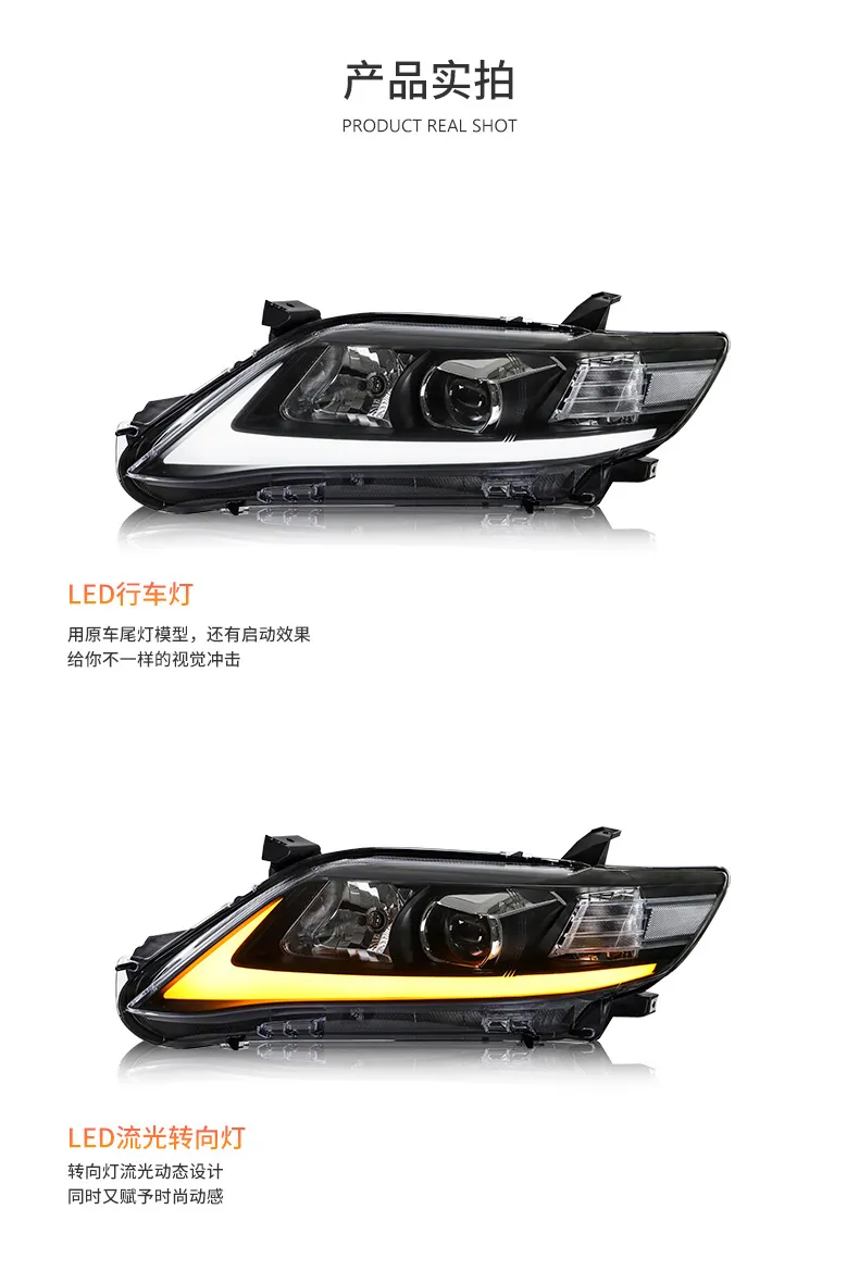 Car Styling For Toyota Camry 2009-2011 Car Dynamic Turn Signal LED Headlight Assembly Upgrade LED Street Lights