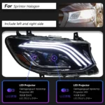 Headlights Assembly Upgrade For Benz Sprinter 20 18-2023 Angel Eye LED Headlights DRL Dymanic Turn Signal Lamp - Image 6