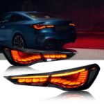 LED Steering Taillights For B-MW 4 Series G22 G23 G26 20 20-2022 Dragon Scale Style Taillight Brake Reversing Rear Lamp
