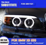 Headlight All LED for BMW X5 E53 2003-2006 Angel Eye LED Lens Daytime Running Light Turn Signal Light - Image 2