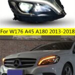 Car Head Lights For Benz W176 Headlamp Replacement 20 13-20 18 A45 A180 A200 LED High Beam Driving Lights DRL Turn Signal Headlights