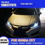Car Styling for Honda City 20 15-20 19 Head Lamp Upgrade Double U DRL Projector LED Lens Signal Lamp Head light Assembly - Image 3