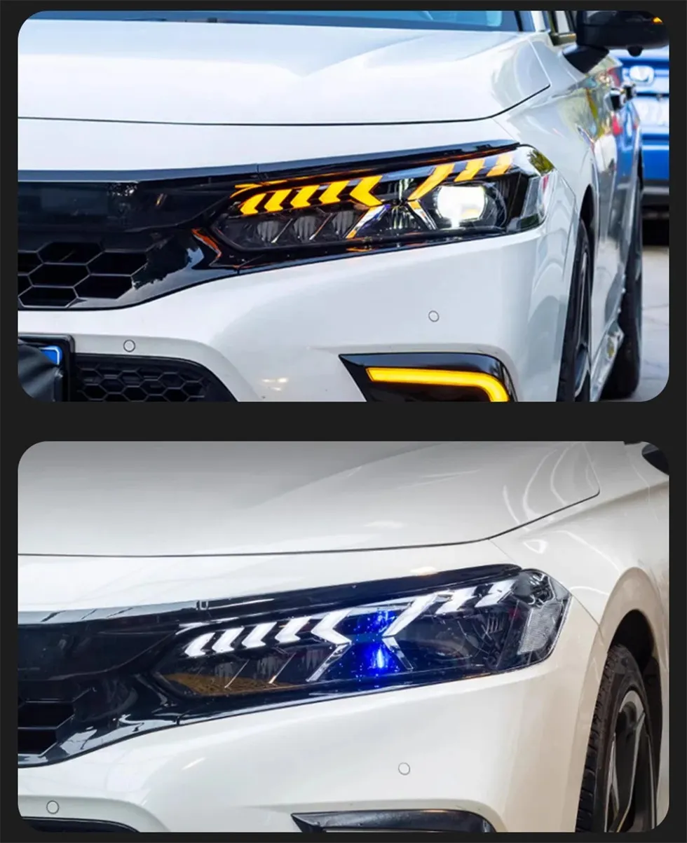 Auto Parts For Honda CIVIC 11th Headlights 20 22-2024 E-Tron Styling LED Daytime Lights Dual Projector DRL Car Accesorios Modified