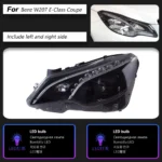 Car Styling for BENZ W207 A207 C207 E-Class Coupe LED Headlight 2009-20 17 DRL Turn Signal High Beam Angel Eye Projector Lens - Image 6