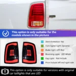 LED Taillight Assembly for Dodge Ram 20 09-20 18 Ram1500 2500 Upgrade Daytime Running Light Brake Light Flow Turn Signal - Image 6