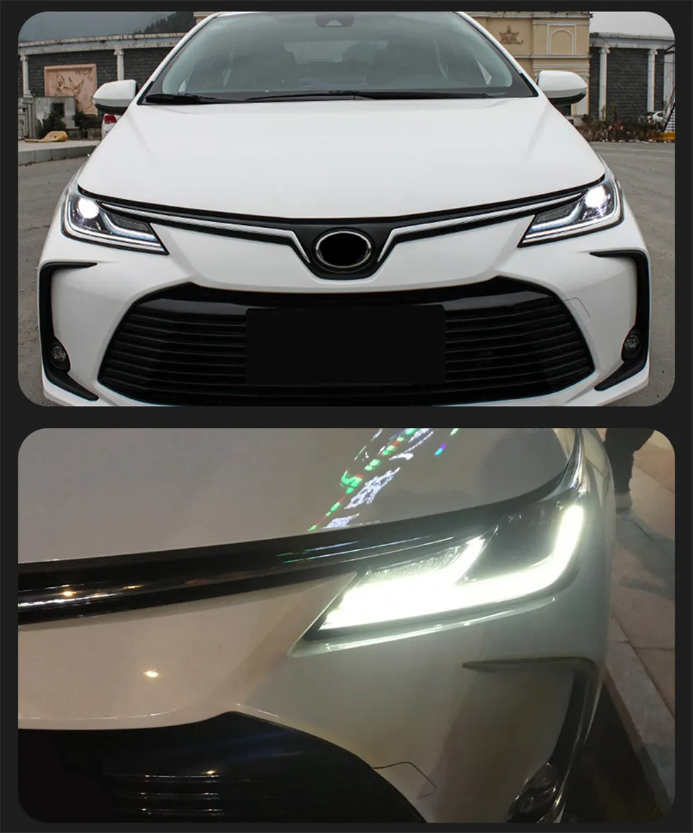 Car Styling LED Headlights For Toyota Corolla 20 19-20 21 Head Lights Sedan Style Replacement DRL Daytime lights