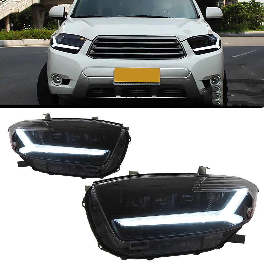 3ac8a49b-d0d2-4d9d-ae30-2f1fb2c9bbe4 Car Head Lights Parts For Kluger highlander 2009-2011 Front Headlight Replacement DRL Daytime light Projector Facelift - Image 1